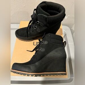 UGG Black Wedge Ankle Boot